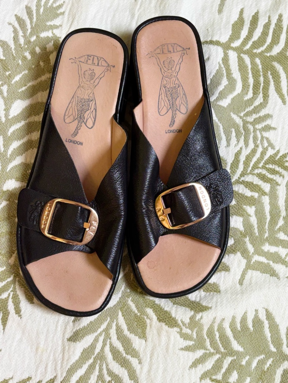 Fly London Elax Leather Mules